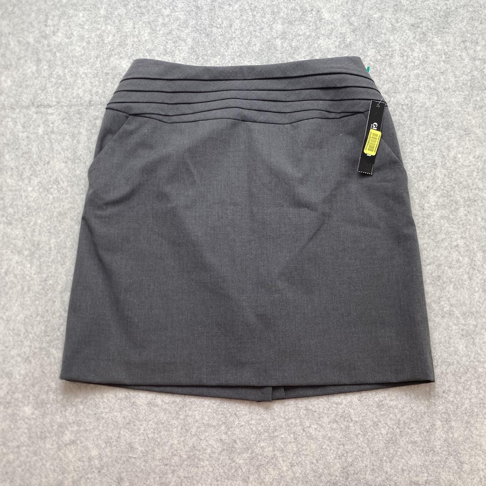 Gianni Bini Womens 4 Pencil Skirt (28 Waist) Gray Pleated Short Lined